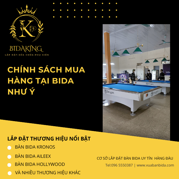 Chính sách mua hàng tại Bida Như Ý