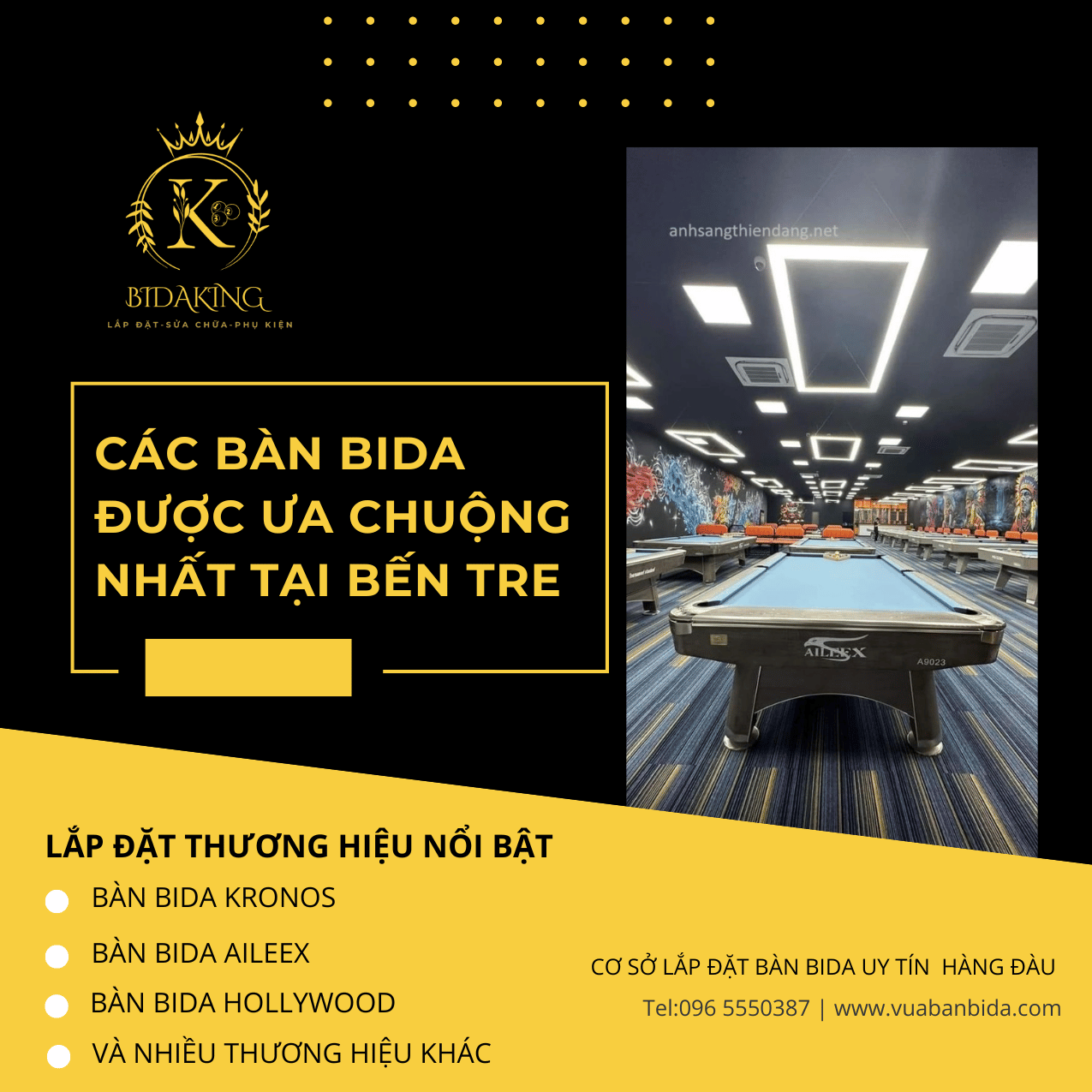 Mua bàn bida tại Bến Tre